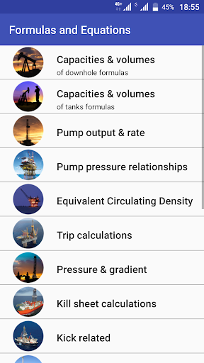 OilField Formulas Screen 2