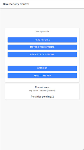 Android application Bike Penalty Control screenshort