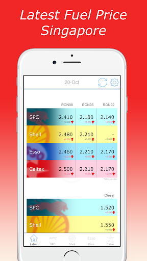 Android application Singapore Fuel Price screenshort