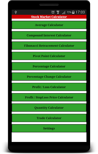 Android application Stock Market Calculators - Piv screenshort