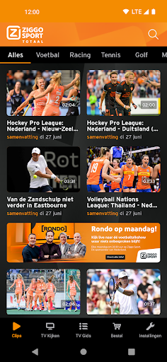 Android application Ziggo Sport Totaal screenshort