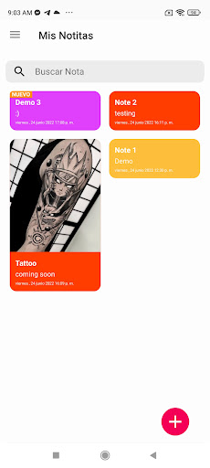Android application Notitas - Guarda tus apuntes screenshort
