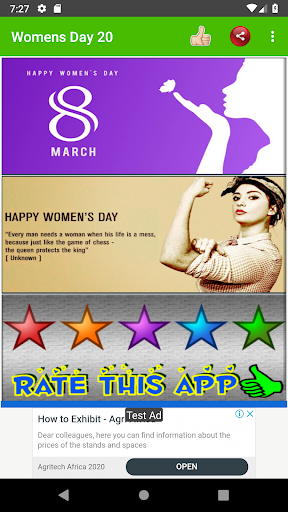 Android application Happy Women's Day Wishes screenshort