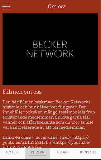 Becker Network medlem Screen 2