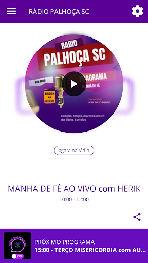 Android application RÁDIO PALHOÇA SC screenshort