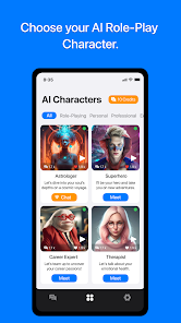 Screenshot 3 Chatty: AI Roleplay Characters android
