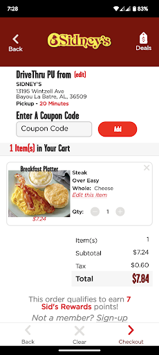 Screenshot of Sidney’s