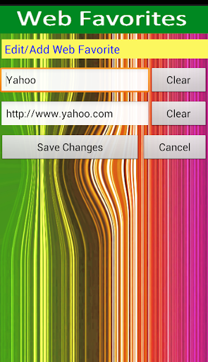Web Favorites Screen 3