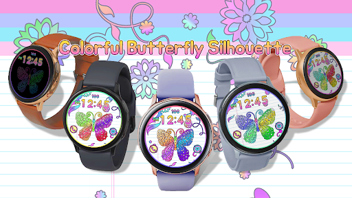 Android application Colorful Butterfly_Watchface screenshort