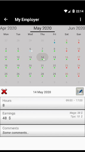 Working Diary Screen 3