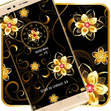 Golden flower luxury theme icon