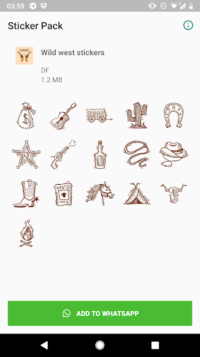Android application Cowboy Stickers for WhatsApp screenshort