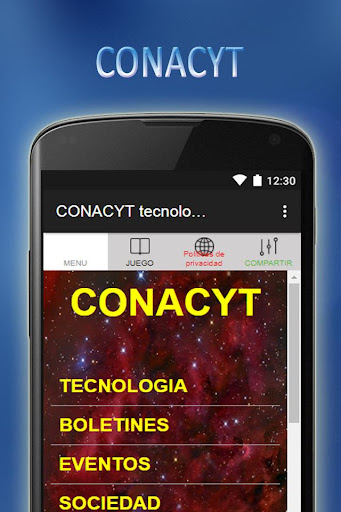 Android application CONACYT tecnologia movil screenshort