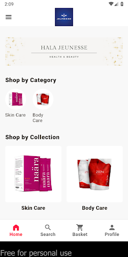 Android application Hala Jeunsse screenshort