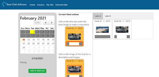 Boat Club App Screen 2