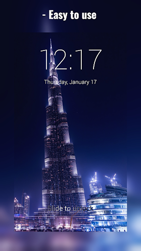 Android application Dubai Burj Khalifa Lock Screen screenshort