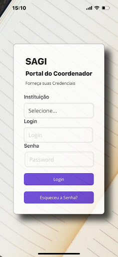 Android application SAGI - Portal do Coordenador screenshort