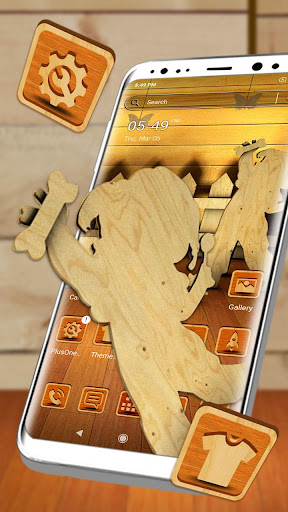 Android application Wooden Art Launcher Theme screenshort
