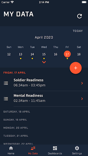Smartabase Tactical Athlete Screen 2