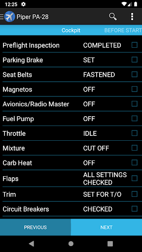 Aeroplane Checklists Pro Screen 2