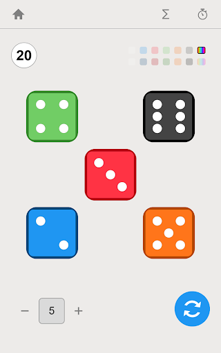 Screenshot of Dice Roller App