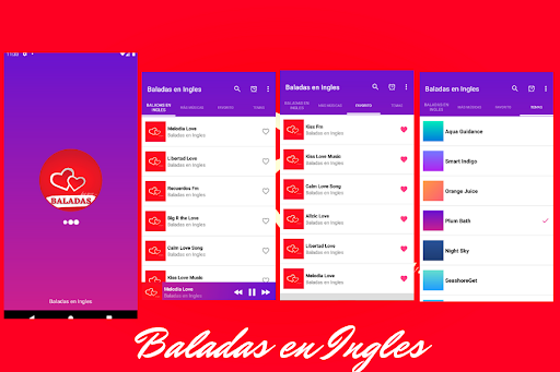 Android application Baladas en ingles de los 80 90 screenshort