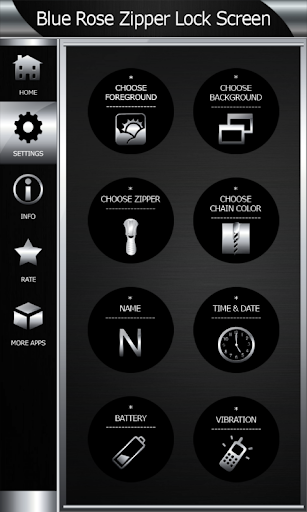 Blue Rose Zipper Lock Screen