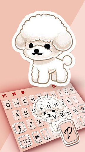 Cute Cartoon Poodle Keyboard B Screen 2