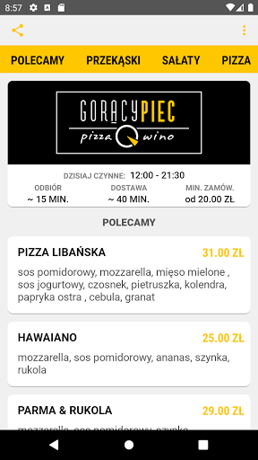 Android application Gorący Piec Chwaszczyno screenshort
