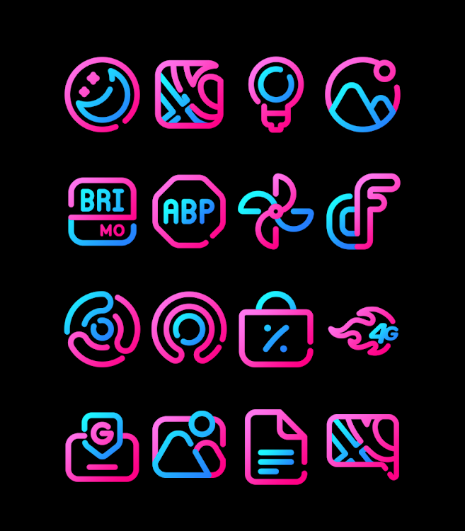 Bubble Gum - Lines Icon Pack - 58 - (Android)