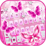 Cover Image of Télécharger Thème de clavier Pink Crystal Butterfly  APK