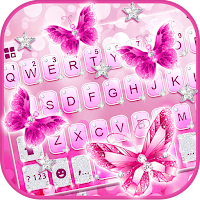 Тема для клавиатуры Pink Crystal Butterfly