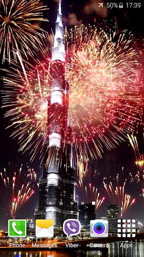 Fireworks in Dubai Video LWP Screen 3
