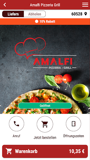 Android application Amalfi Pizzeria Grill screenshort