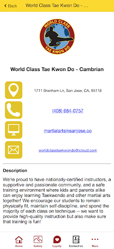 World Class Tae Kwon Do Screen 3
