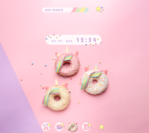 Android application Unicorn Donuts Theme screenshort