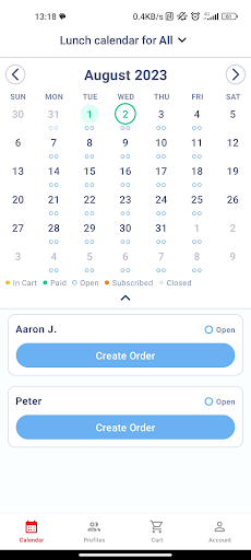 Android application MyHotLunchbox screenshort