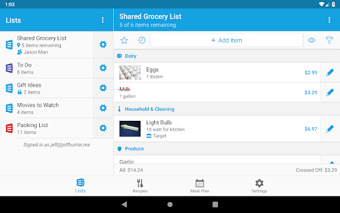 AnyList: Grocery Shopping List & Recipe Organizer Screenshot