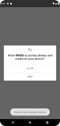 Android application MiUID screenshort