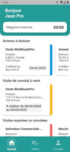 Android application WinMinutePro screenshort