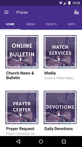 Android application Praise Cathedral screenshort