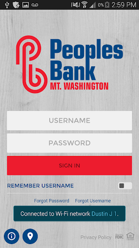 Android application Peoples Bank Mt Washington screenshort
