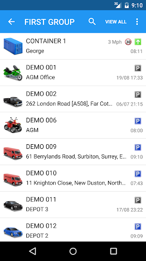 Android application routeMASTER screenshort