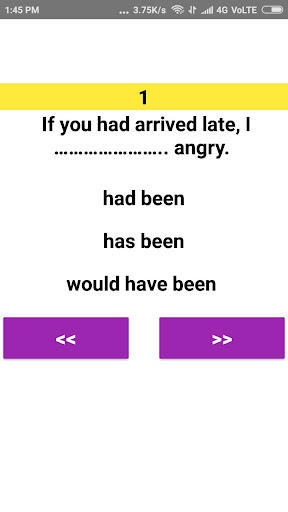 English Grammar Test Screen 3