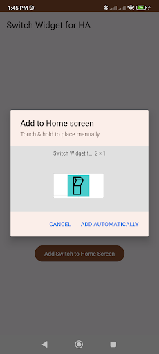 Switch Widget for HA Screen 3