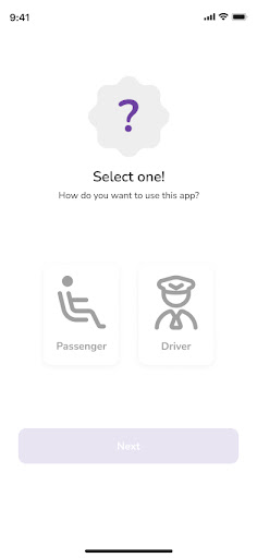 Ride Options Screen 2