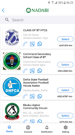 Android application Nadabi screenshort