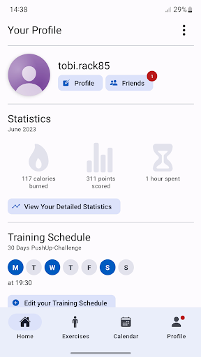 Android application WorkoutBuddy screenshort