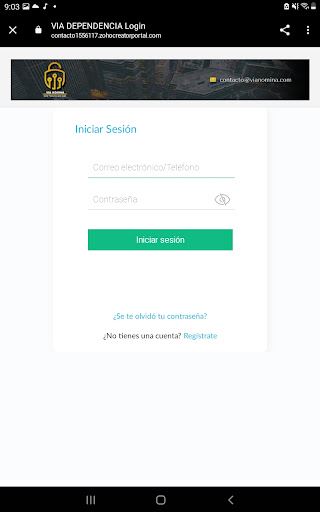 Android application Vía Nómina Dependencia screenshort