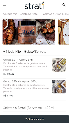 Android application Strati Gelato & Dolce screenshort